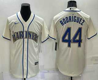 Seattle Mariners #44 Julio Rodriguez Cream Stitched MLB Cool Base Nike Jersey,We sell and wholesale Seattle Mariners #44 Julio Rodriguez Cream Stitched MLB Cool Base Nike Jersey on line form chian!